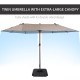 Outsunny 4.6m Garden Parasol Double-Sided Sun Umbrella Patio Market Shelter Canopy Shade with Weight Base, Tan