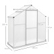 Outsunny 6 x 2.5ft Polycarbonate Greenhouse Walk-In Green House with Rain Gutter, Sliding Door, Window, Foundation, Silver