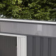 Outsunny 6.5 x 4FT Galvanised Metal Shed with Foundation Kit, Lockable Tool Garden Shed with Double Sliding Doors, Vents, Grey