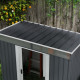 Outsunny 6.5 x 4FT Galvanised Metal Shed with Foundation Kit, Lockable Tool Garden Shed with Double Sliding Doors, Vents, Grey