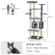 PawHut 184cm Cat Tree for Indoor Cats, Modern Cat Tower with Cat Bed, Perches, Scratching Posts, Cat House - Grey