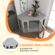 PawHut 2 in 1 Dog Crate Furniture Side Table, with Cushion, 122 x 61 x 71cm - Walnut Brown