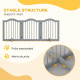 PawHut 3 Panels Dog Gate w/ Support Feet Fence Safety Barrier Freestanding Wood Light Grey