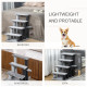 PawHut 4-step Pet Stairs with Scratching Posts, Platforms, Toy Ball, Grey