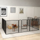 PawHut 80cm 8 Panels Heavy Duty Dog Pen, Pet Playpen for Indoors, Outdoors, Small, Medium Dogs