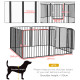 PawHut 80cm 8 Panels Heavy Duty Dog Pen, Pet Playpen for Indoors, Outdoors, Small, Medium Dogs