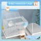 PawHut Gerbil Cage, Dwarf Hamster Cage w/ Deep Glass Bottom, Ramps, Platforms, Hut, Exercise Wheels, Water Bottle - White