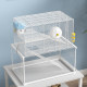 PawHut Gerbil Cage, Dwarf Hamster Cage w/ Deep Glass Bottom, Ramps, Platforms, Hut, Exercise Wheels, Water Bottle - White