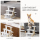 PawHut Pet Stair with 3-step Climb Ladder, Scratching Posts, Platforms, Toy Ball, for Indoor Elderly Cats Kittens, White