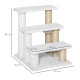 PawHut Pet Stair with 3-step Climb Ladder, Scratching Posts, Platforms, Toy Ball, for Indoor Elderly Cats Kittens, White