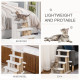 PawHut Pet Stair with 4-step Climb Ladder, Scratching Posts, Platforms, Toy Ball, for Indoor Elderly Cats Kittens, White