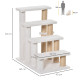 PawHut Pet Stair with 4-step Climb Ladder, Scratching Posts, Platforms, Toy Ball, for Indoor Elderly Cats Kittens, White