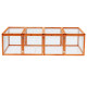 Pawhut Rabbit Run Wooden Rabbit Hutch Cage 6ft with Wire Mesh, Openable Roof, Play Space for Outdoor, 181 x 100 x 48 cm