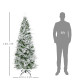 6 Ft Pencil Snow Flocked Artificial Christmas Tree with Realistic Cypress Branches, Auto Open, Green