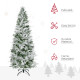 6 Ft Pencil Snow Flocked Artificial Christmas Tree with Realistic Cypress Branches, Auto Open, Green