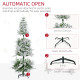 6 Ft Pencil Snow Flocked Artificial Christmas Tree with Realistic Cypress Branches, Auto Open, Green