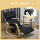 Rocking Lounge Chair Recliner Relaxation Lounging Relaxing Seat with Adjustable Footrest, Side Pocket and Pillow, Black