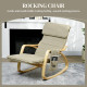 Rocking Lounge Chair Recliner Relaxation Lounging Relaxing Seat with Adjustable Footrest, Side Pocket and Pillow, Khaki