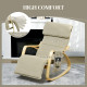 Rocking Lounge Chair Recliner Relaxation Lounging Relaxing Seat with Adjustable Footrest, Side Pocket and Pillow, Khaki