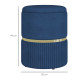 Velvet-Feel Storage Ottoman - Blue