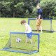 Set of 2 Football Goal Net 6 x 3 ft Foldable Outdoor Sport Training Teens Adults Football with Carrying Bag Blue