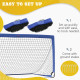 Set of 2 Football Goal Net 6 x 3 ft Foldable Outdoor Sport Training Teens Adults Football with Carrying Bag Blue