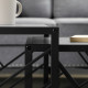 Nesting Coffee Tables, Set of 3 Square Side Tables with Black Metal Frame, for Living Room, Bedroom and Office, Grey