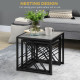 Nesting Coffee Tables, Set of 3 Square Side Tables with Black Metal Frame, for Living Room, Bedroom and Office, Grey