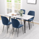 Set of Four Velvet Relaxed Tub Dining Chairs - Dark Blue