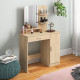 Simple and Modern Dressing Table, with Storage - Maple Wood-effect