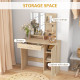 Simple and Modern Dressing Table, with Storage - Maple Wood-effect