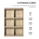 Six-Cube Bookcase - Oak Wood Effect