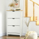 Slim Shoe Cabinet, Narrow Shoe Cupboard with 3 Flip Drawers, Adjustable Shelves for 18 Pairs of Shoes for Hallway, White