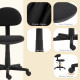 Small Armless Office Chair - Black