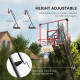 SPORTNOW 2.4-2.9m Adjustable Basketball Hoop and Stand with Weighted Base, Portable on Wheels, Red