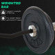 SPORTNOW Curl Bar with 30kg Weight Plates, Barbell Bar for 5cm Weight Plates, Home Gym Weight Lifting Bar, 120cm, 58kg