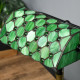 Stained Glass Table Lamp, Vintage Lamp with Green Handmade Shade, Metal Base, Antique Bedside Lamp for Bedroom Living Room Home 