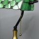 Stained Glass Table Lamp, Vintage Lamp with Green Handmade Shade, Metal Base, Antique Bedside Lamp for Bedroom Living Room Home 