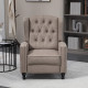 Chesterfield-Style Reclining Armchair - Brown