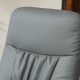 Swivel Recliner Chair with Footstool, PU Leather Armchair and Ottoman with High Back and Round Base for Living Room, Grey