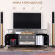 TV Unit Cabinet for TVs up to 55 Inches with Storage Shelves and Cupboard, Entertainment Center for Living Room, Black