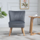 Velvet Accent Chair Occasional Tub Seat Padding Curved Back with Wood Frame Legs Home Furniture Set of 2 Grey