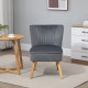 Velvet Accent Chair Occasional Tub Seat Padding Curved Back with Wood Frame Legs Home Furniture Set of 2 Grey