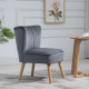 Velvet Accent Chair Occasional Tub Seat Padding Curved Back with Wood Frame Legs Home Furniture Set of 2 Grey