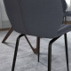 Velvet Dining Chairs Set of 2, 2 Piece Dining Room Chairs with Backrest, Padded Seat and Steel Legs, Dark Grey