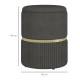 Velvet-Feel Storage Ottoman - Grey