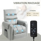 Vibration Massage Rise and Recliner Chair, Electric Power Lift Recliner with Remote Control and Side Pockets, Grey