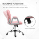 Vinsetto Office Chair Ergonomic 360° Swivel PU Diamante Padded Base 5 Castor Wheels for Home Work Pink