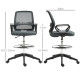 Vinsetto Ergonomic Mesh Back Drafting Chair Draughtsman Chair with Adjustable Height, Grey