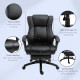 Vinsetto Executive Office Chair for Home, PU Leather Computer Chair, Swivel Desk Chair with Footrest, Wheels, Adjustable Height,